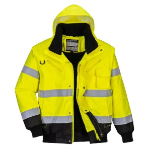 Kontrastowa kurtka ostrzegawcza Bomber 3 w 1 Yellow/Black