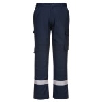 Lekkie spodnie trudnopalne z panelami Stretch Navy 