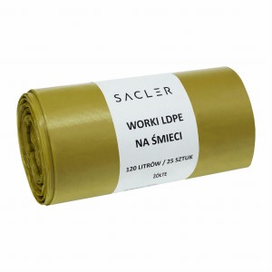 Sacler worki na śmieci LDPE 120l (25) żółte