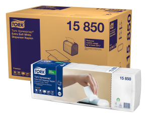 Tork Xpressnap® ekstra miękka biała serwetka dyspenserowa, składana w 1/2 15850