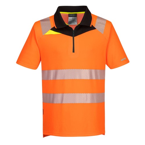 Kurtka ostrzegawcza polo DX4 z krótkim rękawem Orange/Black 4XL