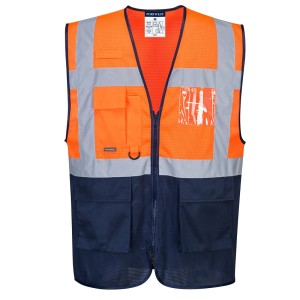 Kamizelka siatkowa dwukolorowa Executive Orange/Navy